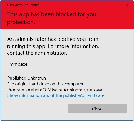 رفع ارور This app has been blocked for your protection در ویندوز ۱۰